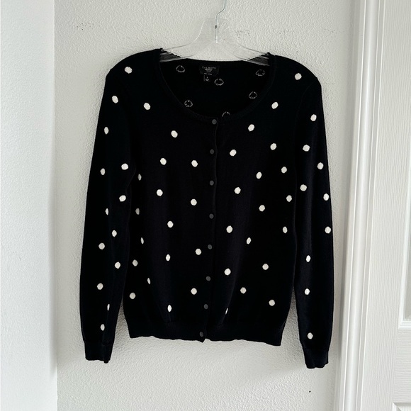 EUC Talbots Pima Cotton Polka Dot Cardigan - Picture 2 of 7